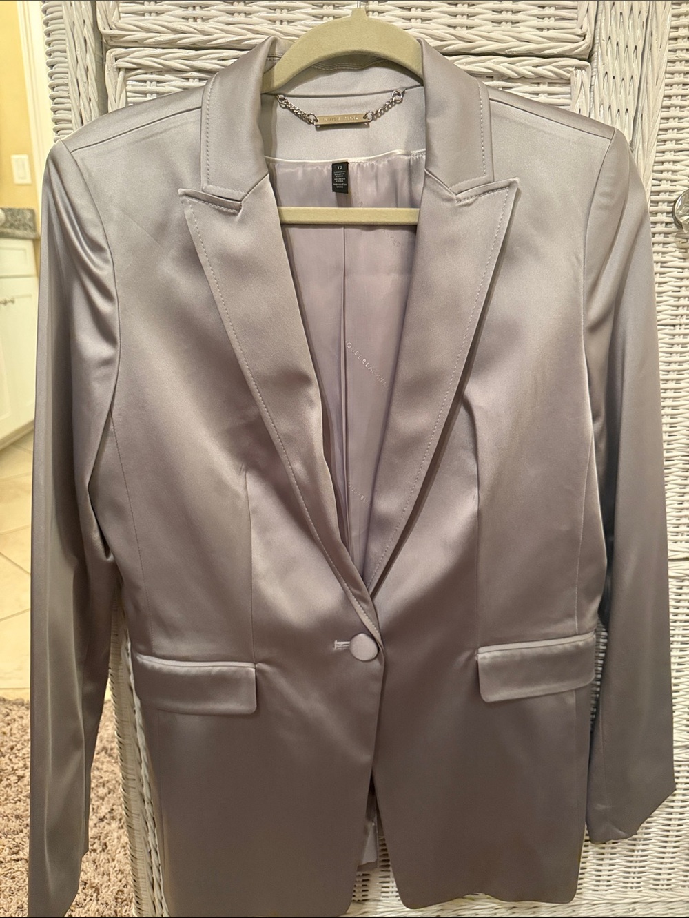 Satin Lavender Women's Single-Button Blazer